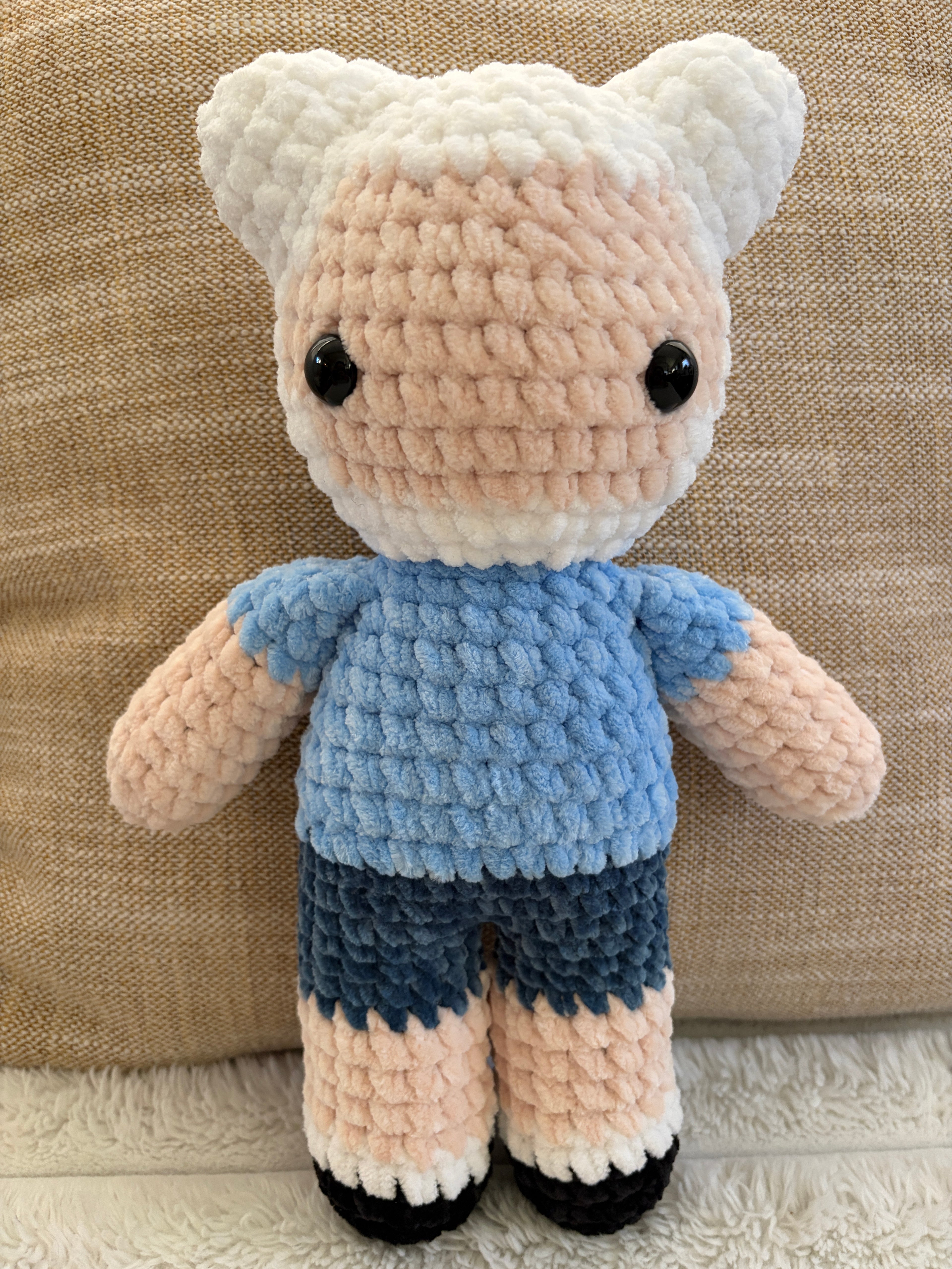 Finn the human crocheted plushie