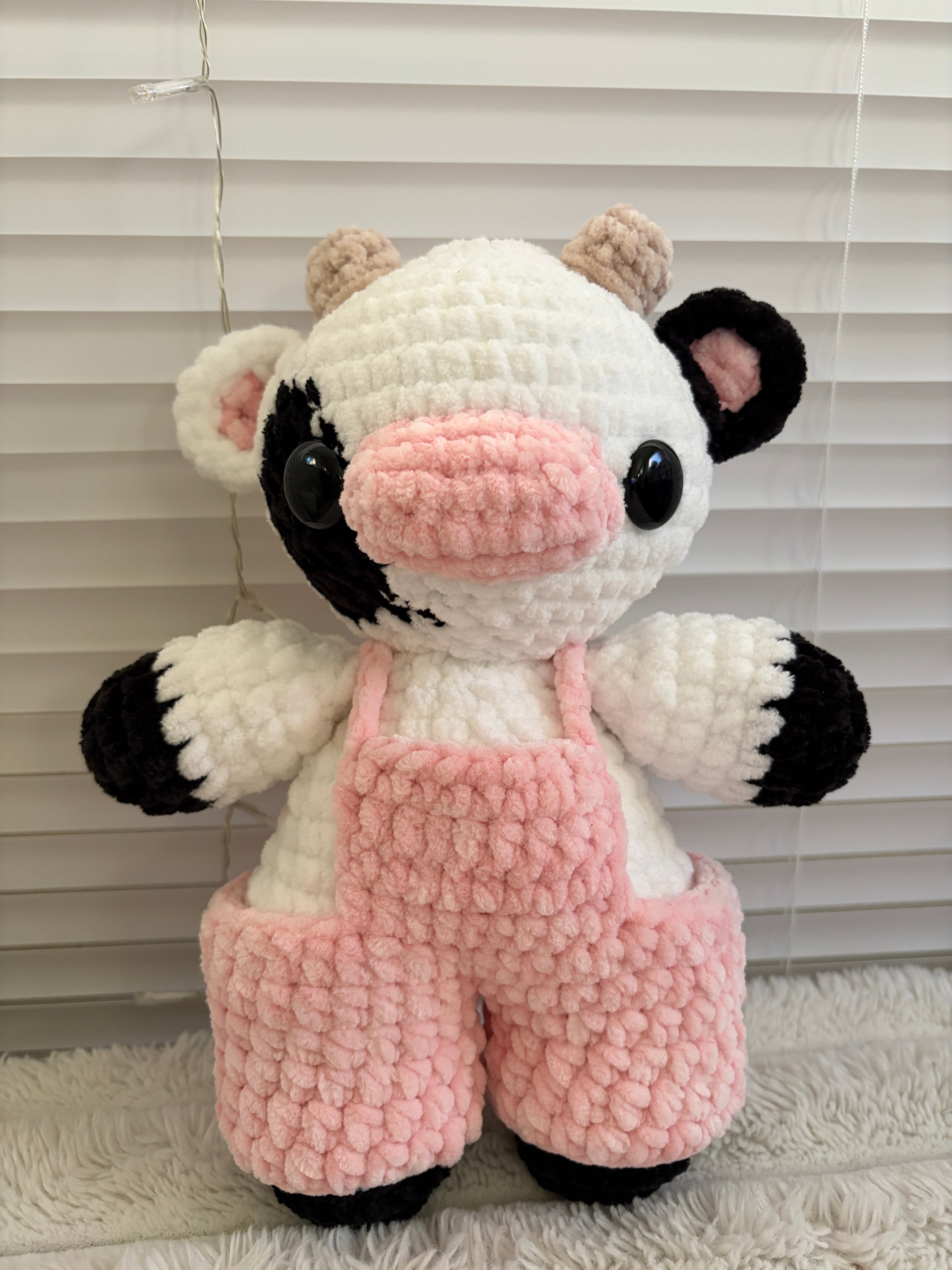 Cow with overalls plushie